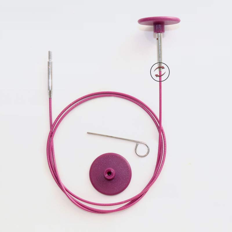 KnitPro Stainless Steel Swivel Cables – Purple