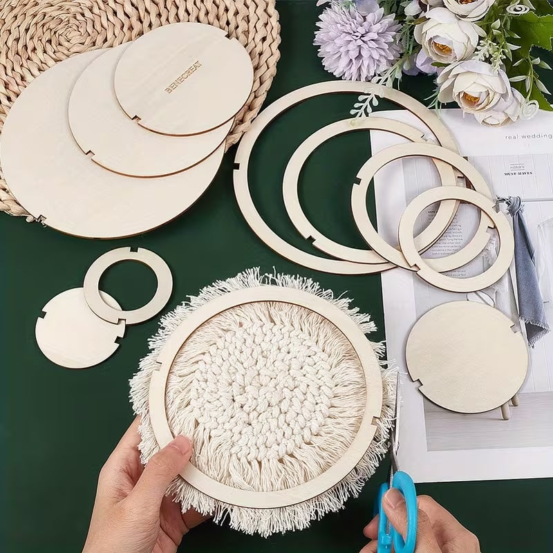 Wooden Macramé Edge Trimming Mould Set - 12-Piece