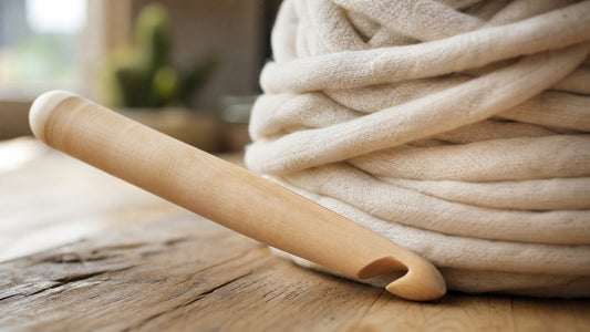 KnitPro Jumbo Birch Crochet Hook Review for Chunky Projects