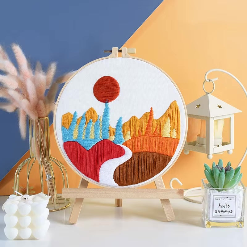 Beginner Embroidery DIY Kit - Landscape