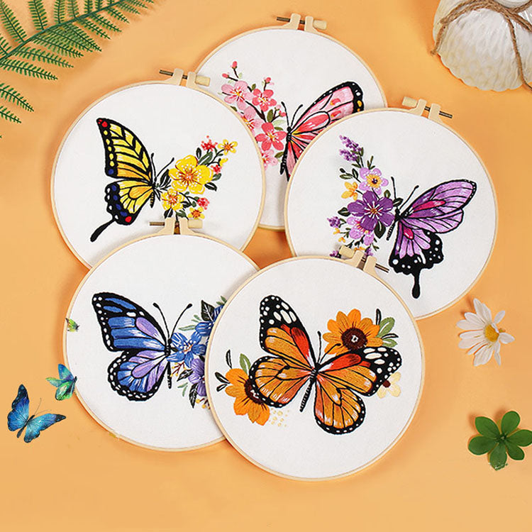 Beginner Embroidery DIY Kit - Butterflies