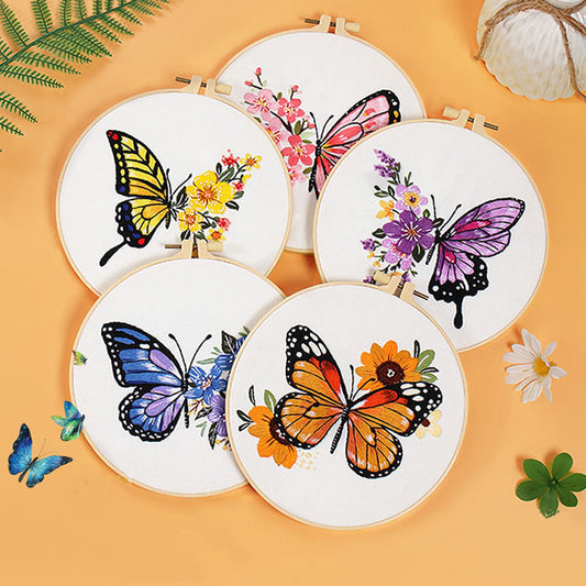 Beginner Embroidery DIY Kit - Butterflies