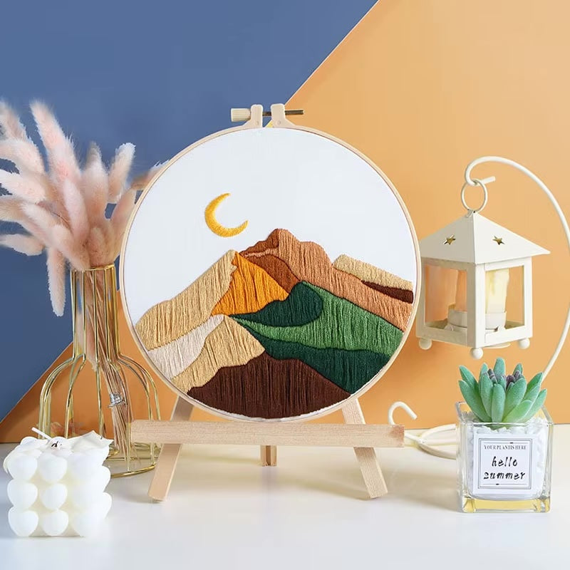Beginner Embroidery DIY Kit - Landscape