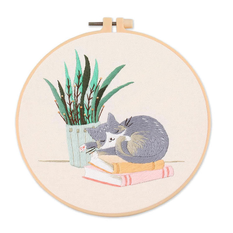 Beginner Embroidery DIY Kit - Cats