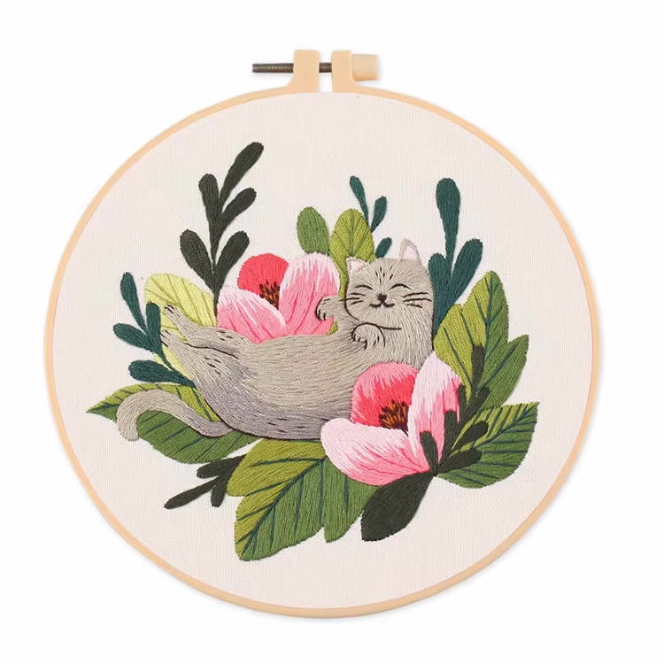 Beginner Embroidery DIY Kit - Cats