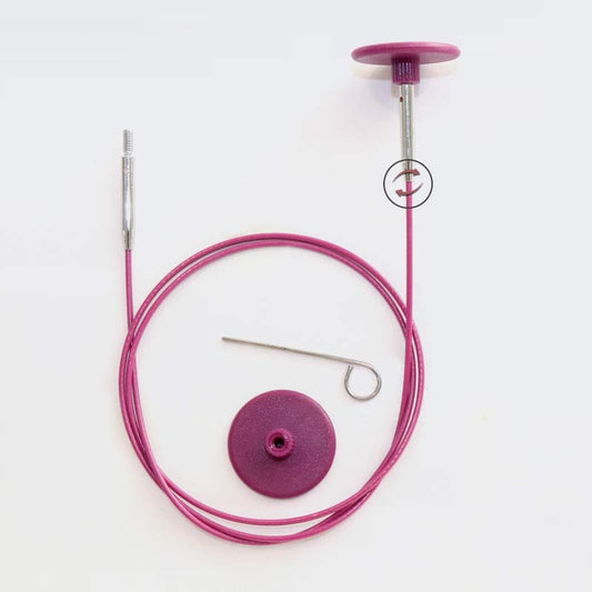 KnitPro Stainless Steel Swivel Cables – Purple