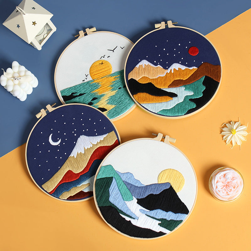 Beginner Embroidery DIY Kit - Landscape