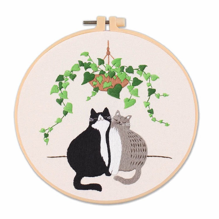 Beginner Embroidery DIY Kit - Cats