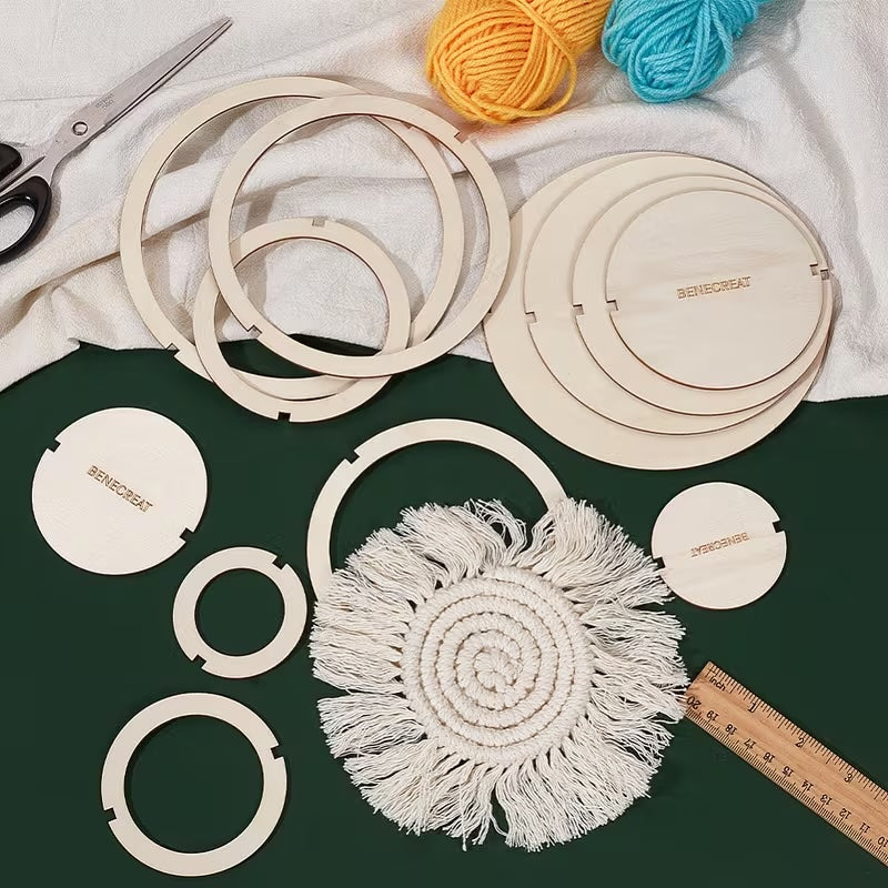 Wooden Macramé Edge Trimming Mould Set - 12-Piece