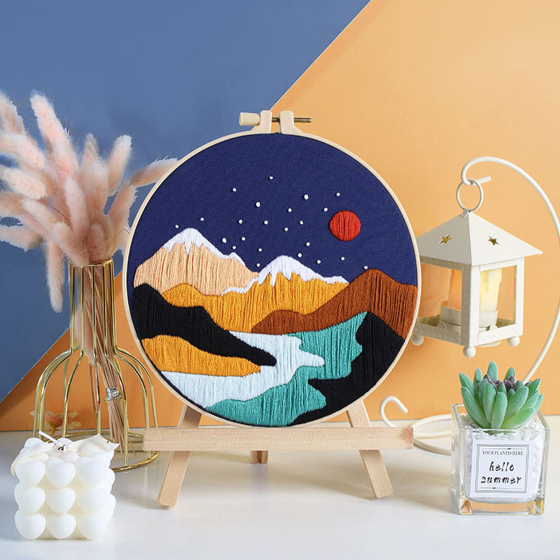 Beginner Embroidery DIY Kit - Landscape