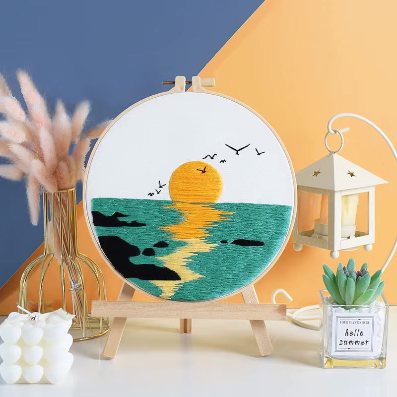Beginner Embroidery DIY Kit - Landscape